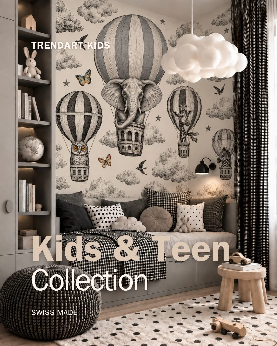 Kids & Teen: ambientazione con mongolfiere e animali