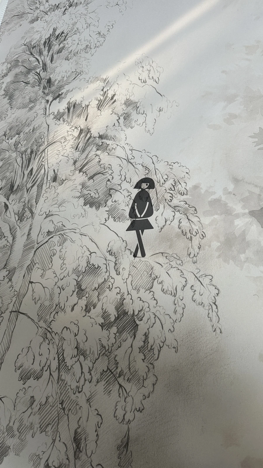 Disegno botanico chiaro con simbolo del servizio