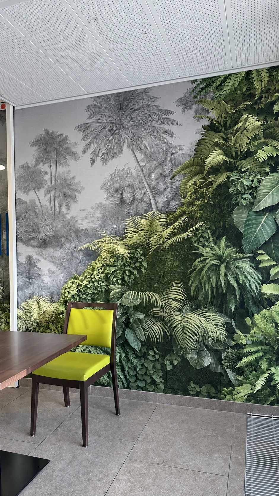 Paesaggio botanico realizzato nella sala ristorante Tertianum Comacini